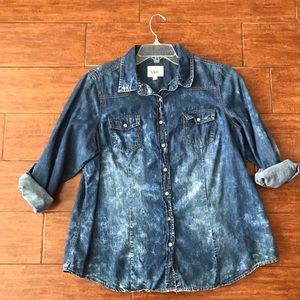 Los Angeles YMI Women’s Denim Button Down Shirt